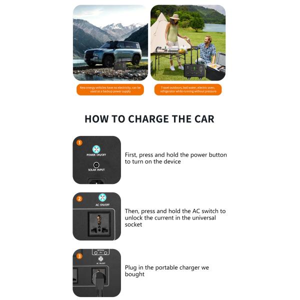 Leakage Protection Portable Solar Battery Charging Station 2.3KWH 3.3KW For Fast Charging