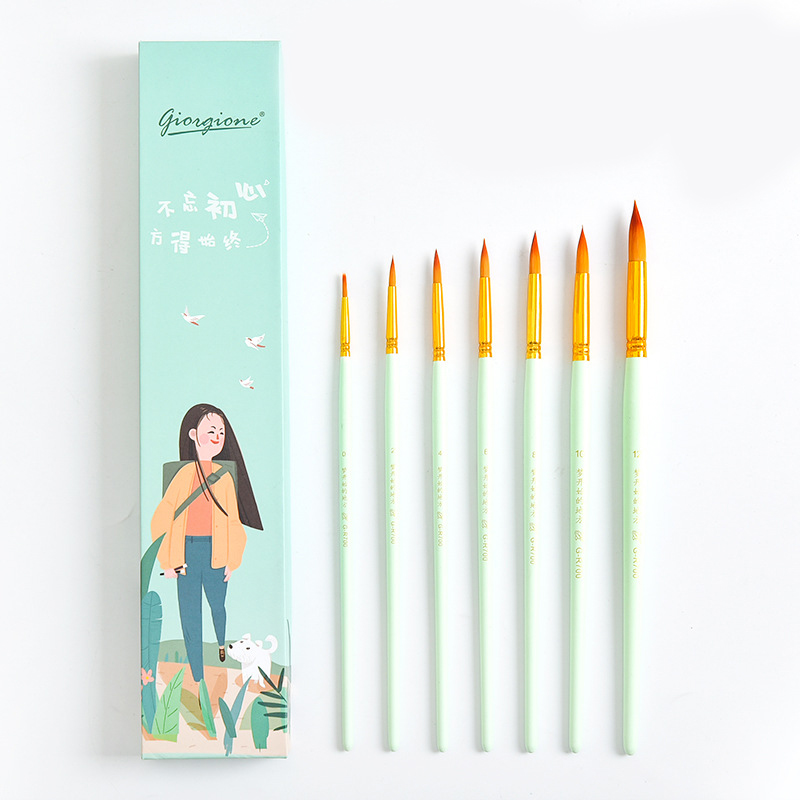 Nylon Wool Nickel Copper Tube Watercolor Oil Painting Brushes Acrylic Paint Brush For Kids
