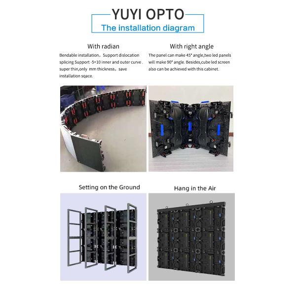 250*250mm Tamaño del módulo pantalla de LED 500*500mm Panel LED de alquiler en interiores de color completo LED pared de vídeo para eventos en interiores