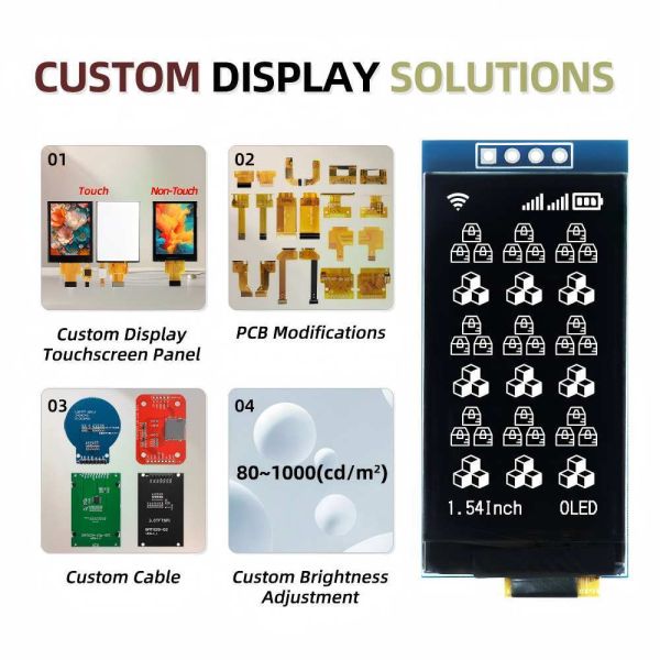 1.54-inch OLED Display Module with 64x128 Resolution and I2C Interface