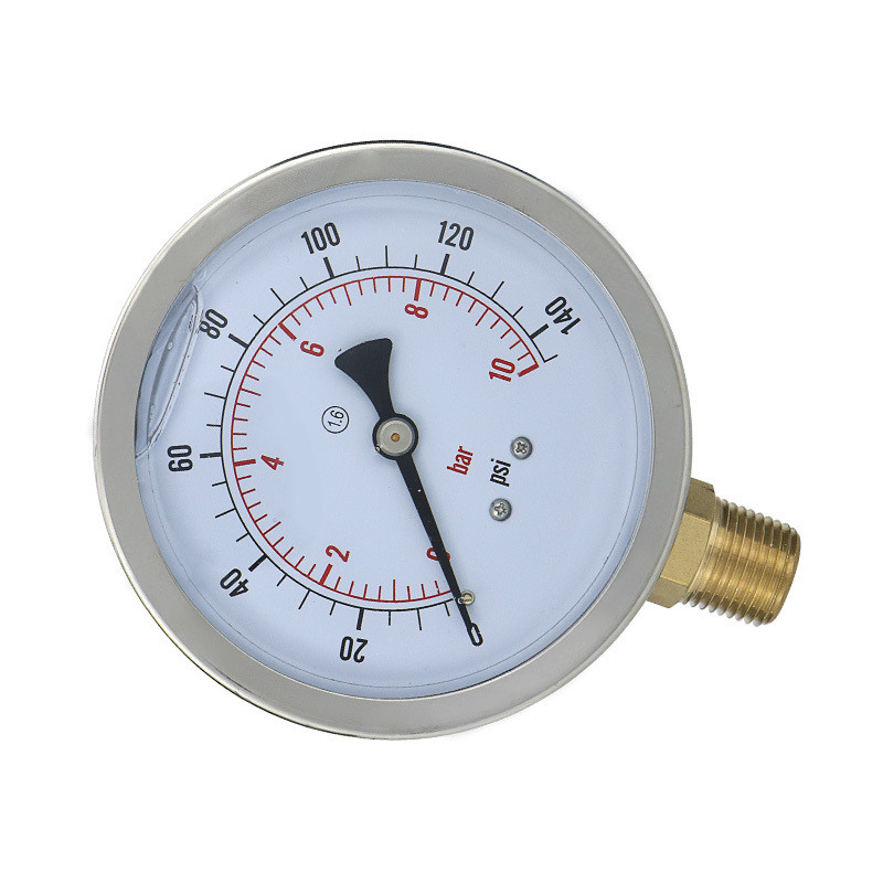 YN100 High Accuracy Glycerine Pressure Gauge in 4 Inch Size with Customizable Options