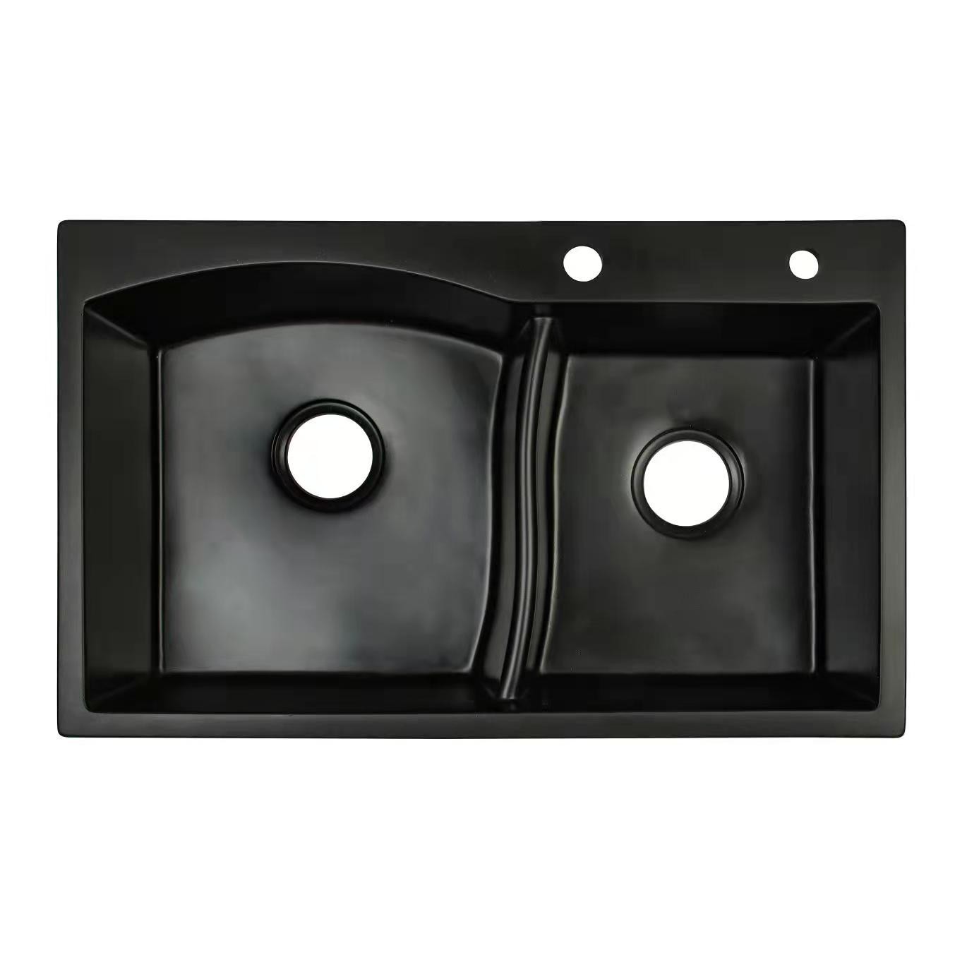 Кухонная раковина шара двойника кварца дизайна кривой на Worktop 760*470mm
