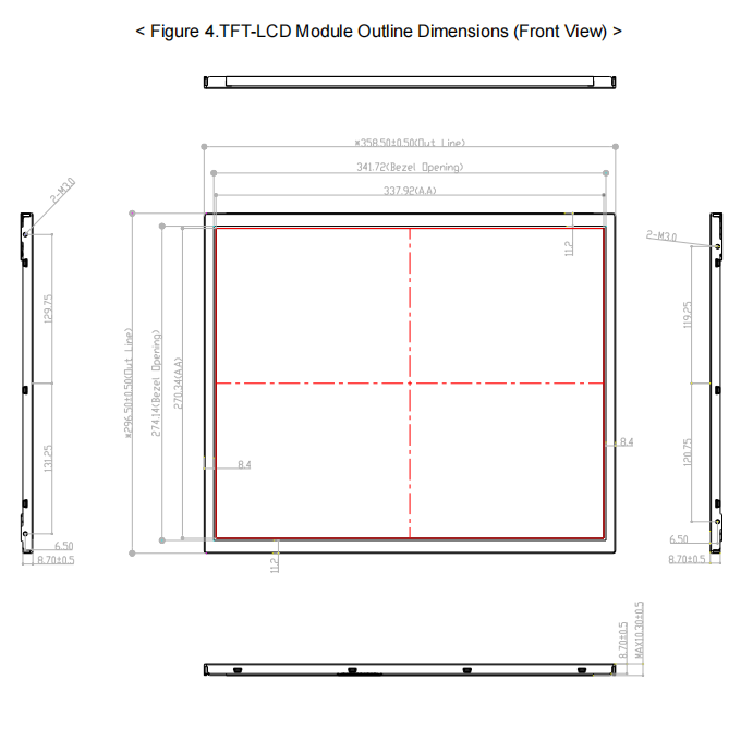 17 Inch SXGA Resolution TFT LCD Panel with LVDS Interface for Industrial Display Screen