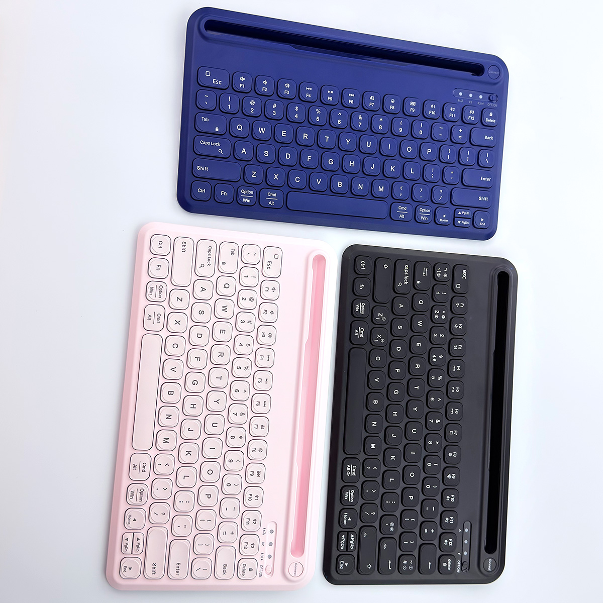 In Stock UK/US Layout Multi-Device BT Wireless Keyboard with Built-in Stand for IPad Tablet & iPhone Compact Design