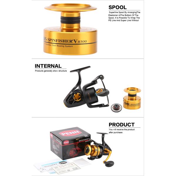 SSV 3500-10500 Fishing Rod Combos Spinning Fishing Reel 5+1BB Full Metal Body