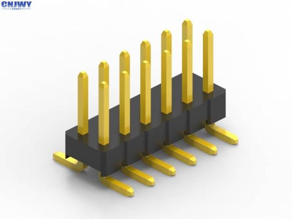 SMT Male Pin Header Connector Right Angle Gold Flash Dual Row Good  Insulation