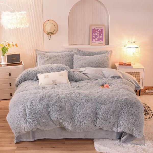 Solid Color Flannel Duvet Cover Set for All-Season National Standards Bedding Collections
