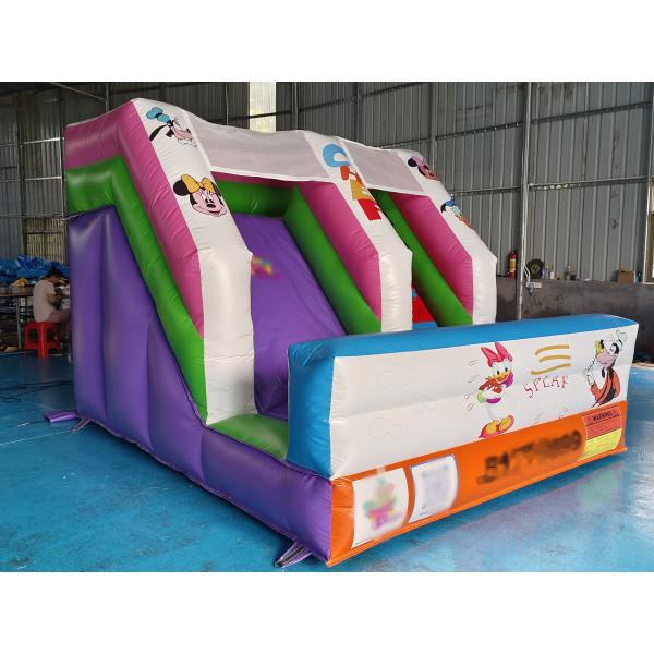 Commercial 0.55 Pvc Digital Printing Inflatable Dry Slide Mickey Mouse Cartoon Inflatable Castle For Outdoor For Kids