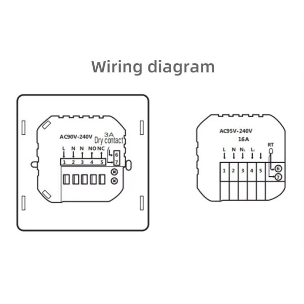 SIXWGH Tuya Smart Thermostat Wi-Fi App Control OLED Display Slider Design Voice Control 7-Day Schedule 16A Load Works Home