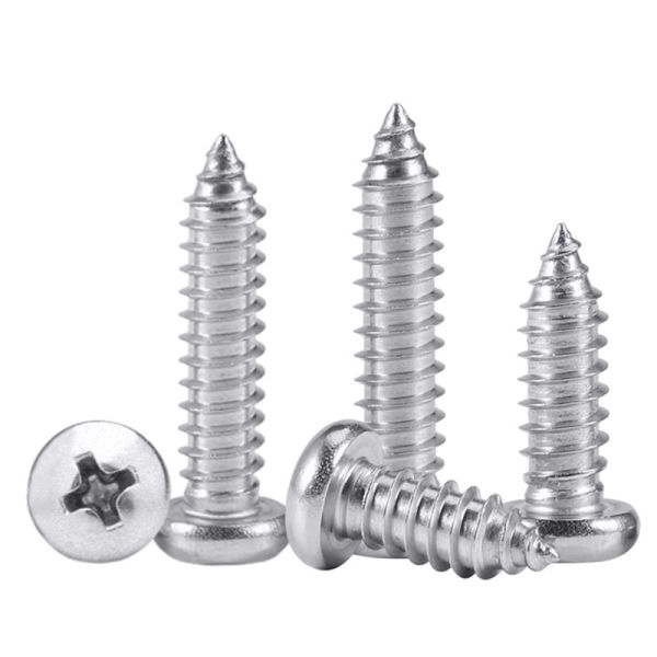 GB845 Carbon Steel Medium Duty Self Tapping Screw with Phosphated Finish and Phillips Pan Head