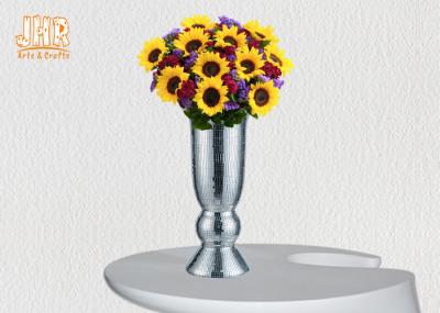 Vaso de prata do assoalho dos artigos decorativos de Homewares do vaso da tabela do vidro de mosaico para a sala de visitas