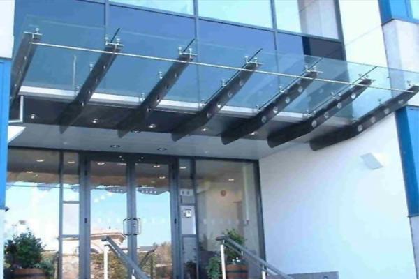 Rain Shed Platform Stainless Steel Canopy , Glass Canopies For Commercial Buildings