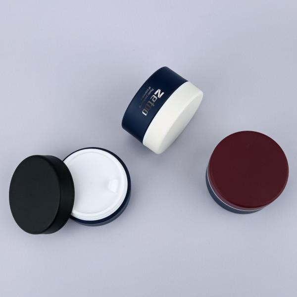 Soft Touch Cosmetic Cream Container Two Color Custom Plastic Jar 50ml With Matt Cap