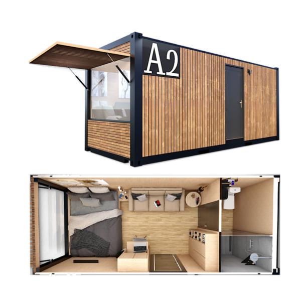 20ft Prefabricated Wooden House Steel Frame Tiny Home for Forest Residential Container Mobile Prefabricated Houses Sale