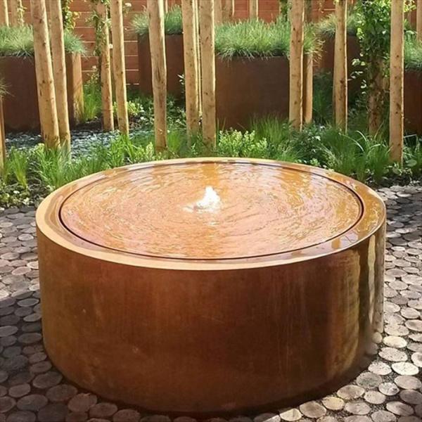 A água exterior decorativa caracteriza Corten que a água circular de aço apresenta 100cm