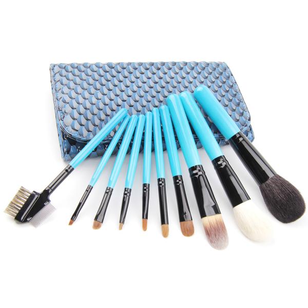 Travel Size Soft OEM Cosmetic Makeup Brush Set With Cosmetic Case