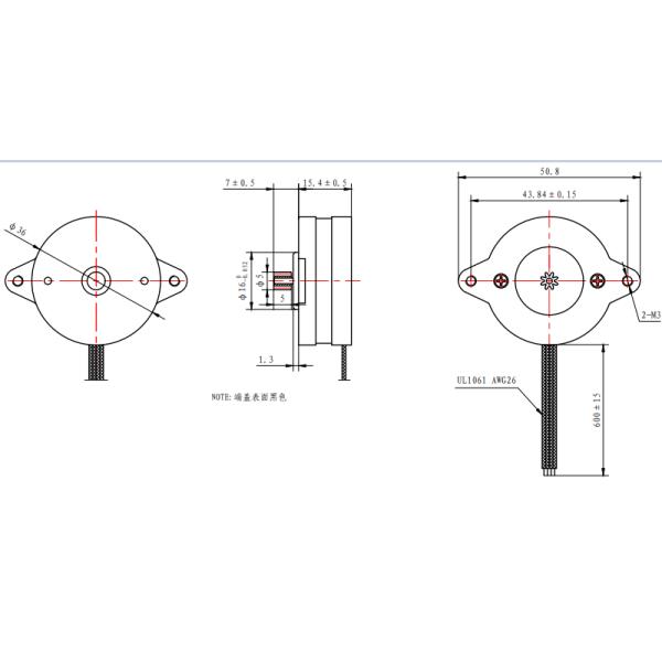 мотор шага DC черноты 0.3A 6.6V Nema 14 36*15.5mm Stepper