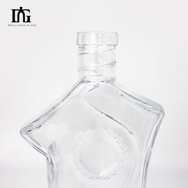 500ml Square Bottle Whiskey Gin Vodka Square Glass Bottle for Painting Electroplating