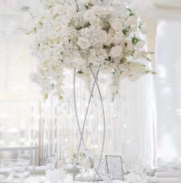 ZT-547W Design exclusivo de flores brancas para peças centrais de casamento