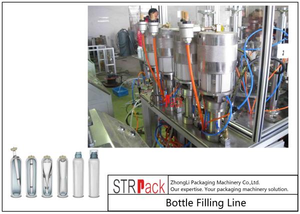 Bag On Valve Aerosol Filling Machine Line / Liquid Bottle Filling Machine Line