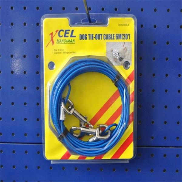 Steel Material Dog Tie Out Cable with 60 Lbs Capacity and 20 Foot Length for Medium Dogs
