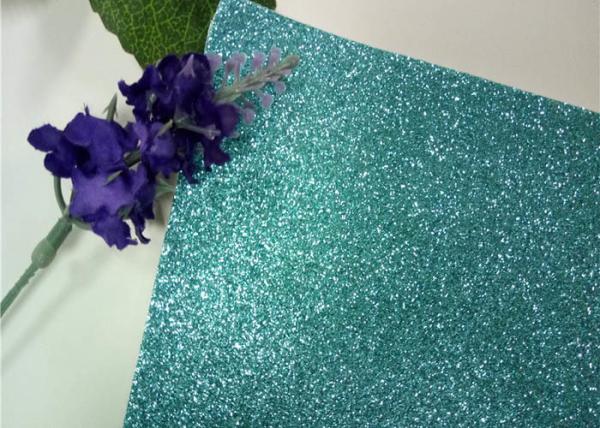 Blue Thick Glitter Fabric , Glossy Shoe Fine Glitter Fabric 138cm Width