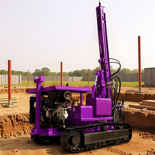 Solar Pile Driver Installation Highway Guardrail Pile Driving Equipment Crawler Pile Drilling Rig