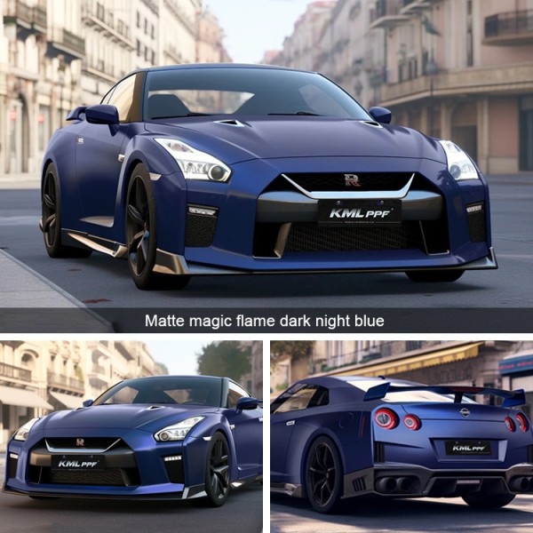 KML Color change film Matte Magic Flame Dark Night Blue Self-repairing TPU PPF Paint Protection Film Color Changing Film