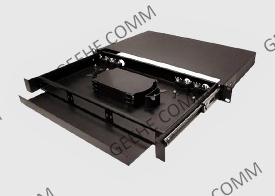 1 RU 12 Port Singlemode LC-UPC Rack Mount Patch And Splice Panel 900um Pigtails