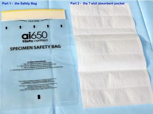 Saco plástico descartável feito sob encomenda do espécime do Biohazard 95Kpa