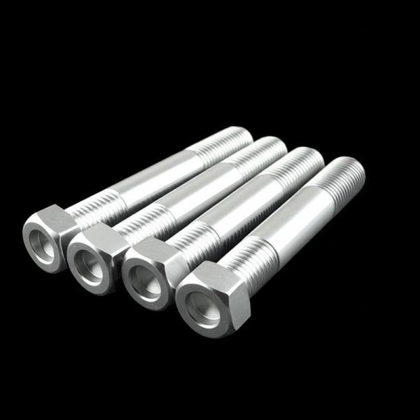 Zinc Plated Steel Stud Bolts CNC Machined Hex Shoulder Pins With Threaded End