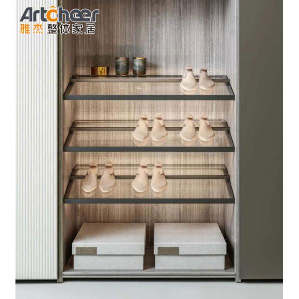 Мебель спальни современный дизайн стиль алюминиевая рама стеклянная полка крышка для гардероба