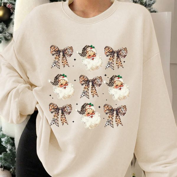 Thickening Cashmere Hoodie Women Christmas Pattern  Anti Wrinkle Cotton Sweatshirts For Women