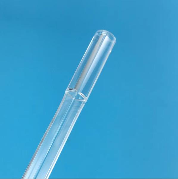 Tube en verre de quartz avec extérieur rond et intérieur carré
