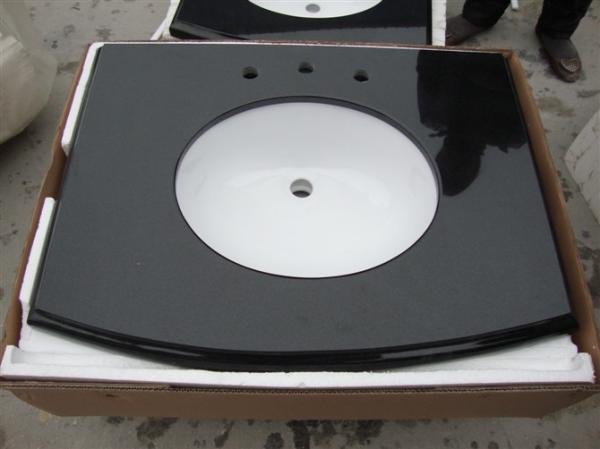 Black Bathroom Vanity Countertops 2cm / 3cm Thickness 4 / 6 Back Splash