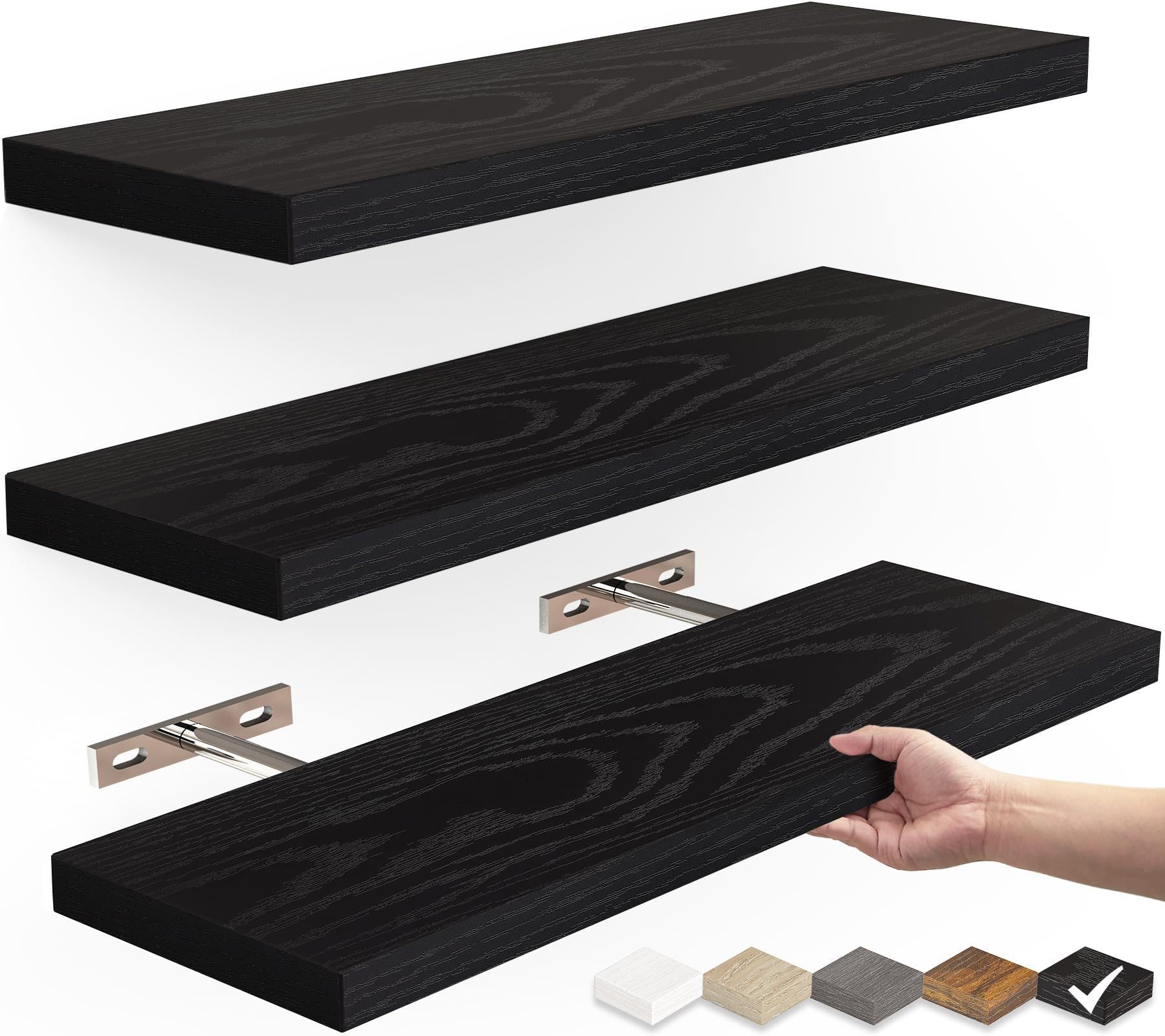 Wood Wall Mounted Book Shelf Kitchen Floating Shelves Wall Shelf for Home Decorative