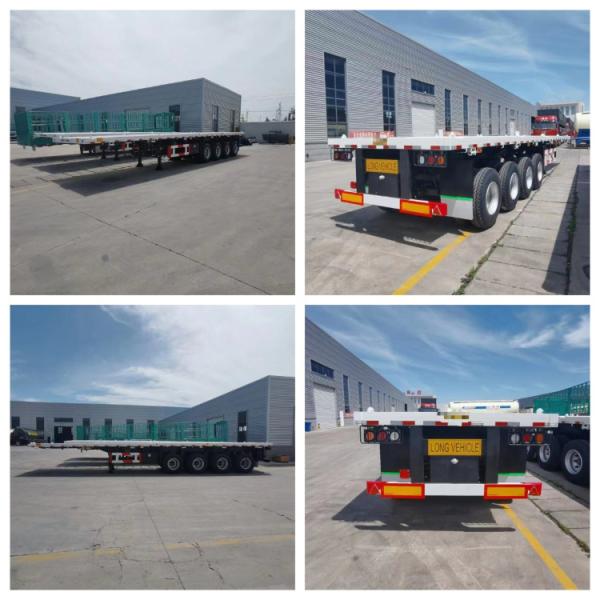 3 Axles 4 Axles 40FT 48FT Flatbed Semi Trailer with Tires and Tare Weight Approx. 6.2 T