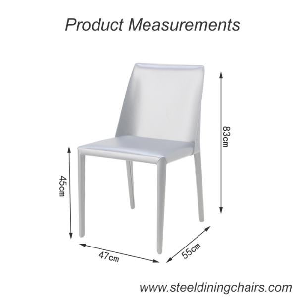 Orange Saddle Leather 47cm 83CM Metal Upholstered Dining Chair