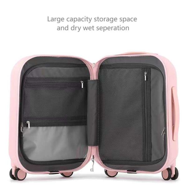 Сильный PP твердый корпус кабинный багаж противоударный дети носят на чемоданах