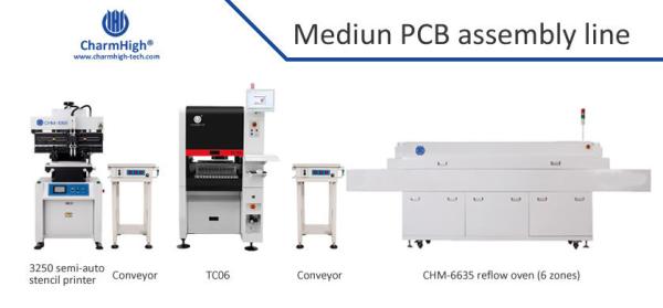 Semi-auto SMT Assembly Line with 6-Head TC06 Pick and Place