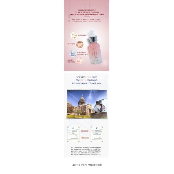 Professional Customized Platinum Fullerene Rose Facial Serum Beauty Salon Spa Skin Revitalizer for Firming Whitening Face