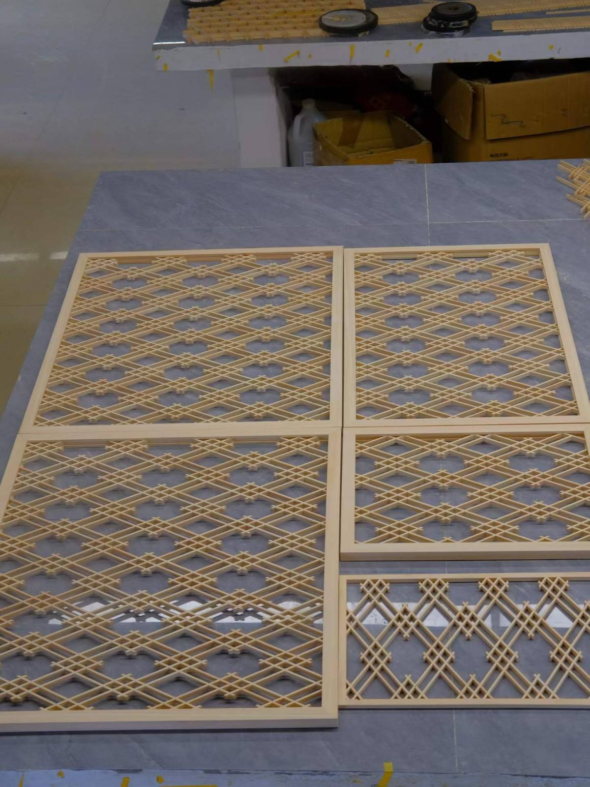Japanese Traditional Aesthetics Woodworking Technique of Joining Wood Pieces Together Kumiko Wooden Dividers Partition Screens
