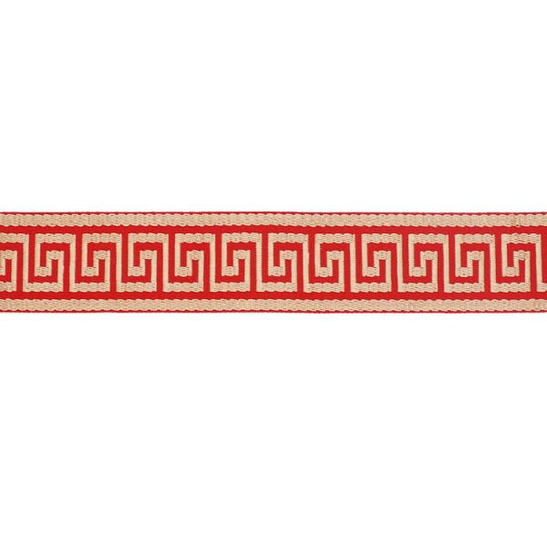 Guarnição grega amigável da fita do jacquard do poliéster 42mm de Eco