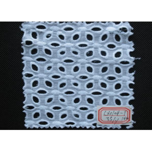 Embroidered Eyelet Lace Trim For Wedding Dress , Stretchable Eco Friendly CY-CX0104-1