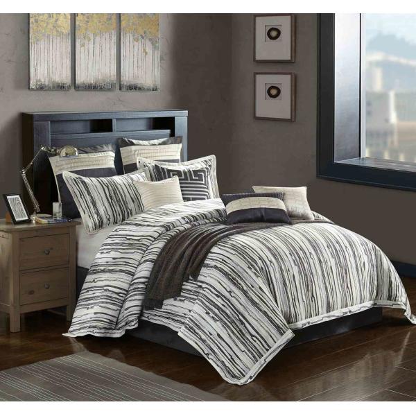 豪華でソフトな100%コットン、プリント柄の布団カバーセット、ファスナー開閉