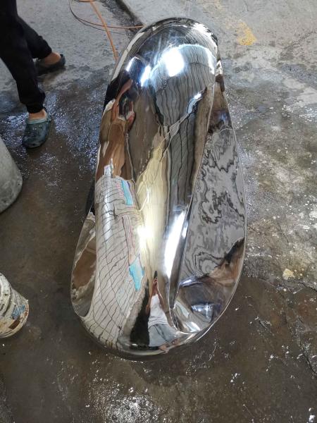 Stainless Steel Abstract Stone Sculpture , Mirror Abstract Yard Sculptures