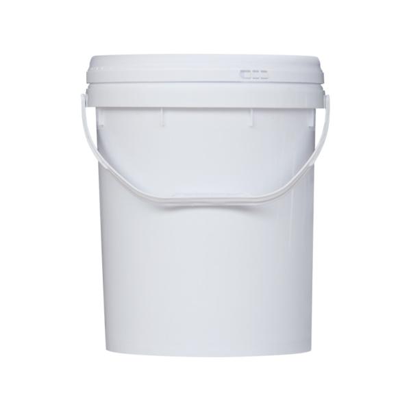 HDPE 20 Liter Paint Bucket Cylindrical 20L White Plastic Bucket With Lid