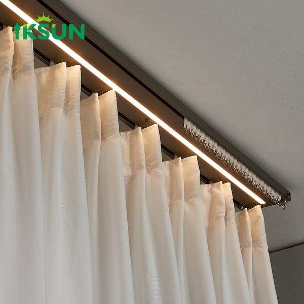 Hot Sale Double Led Curtain Track Aluminum Wall Light Rail Window Treatment For Living Dorm Room