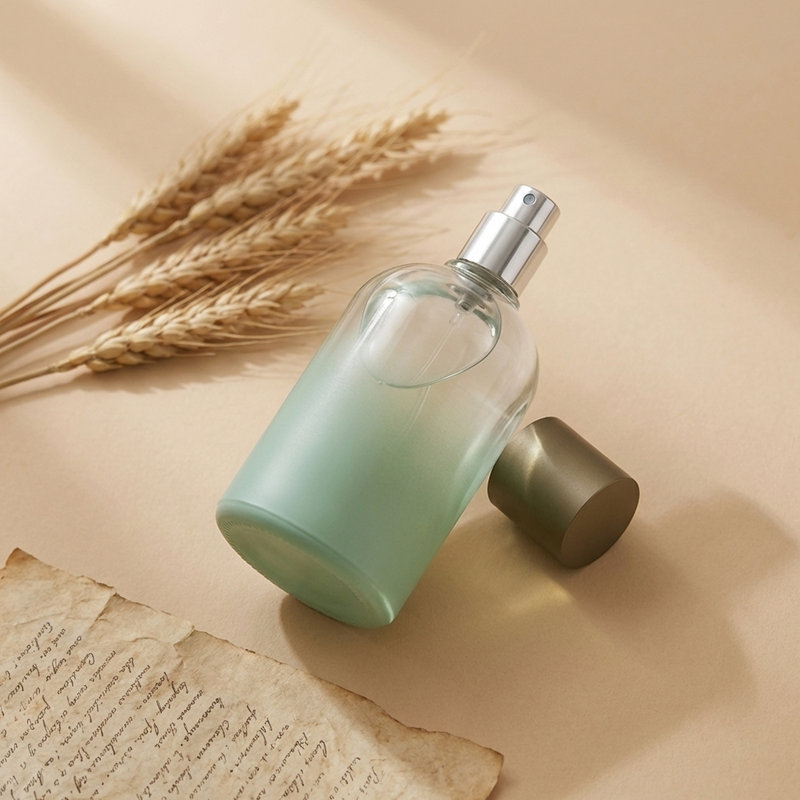 50ml 100ml Cylinder Glass Perfume Bottles Empty Frosted Spray Crimp Neck