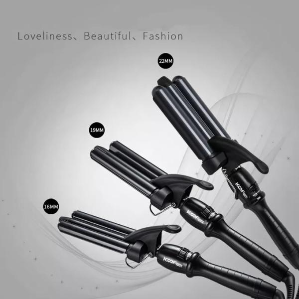 Волосы Curler волос температуры 3 бочонков регулируемые электрические колебать турмалин завивая утюга керамический